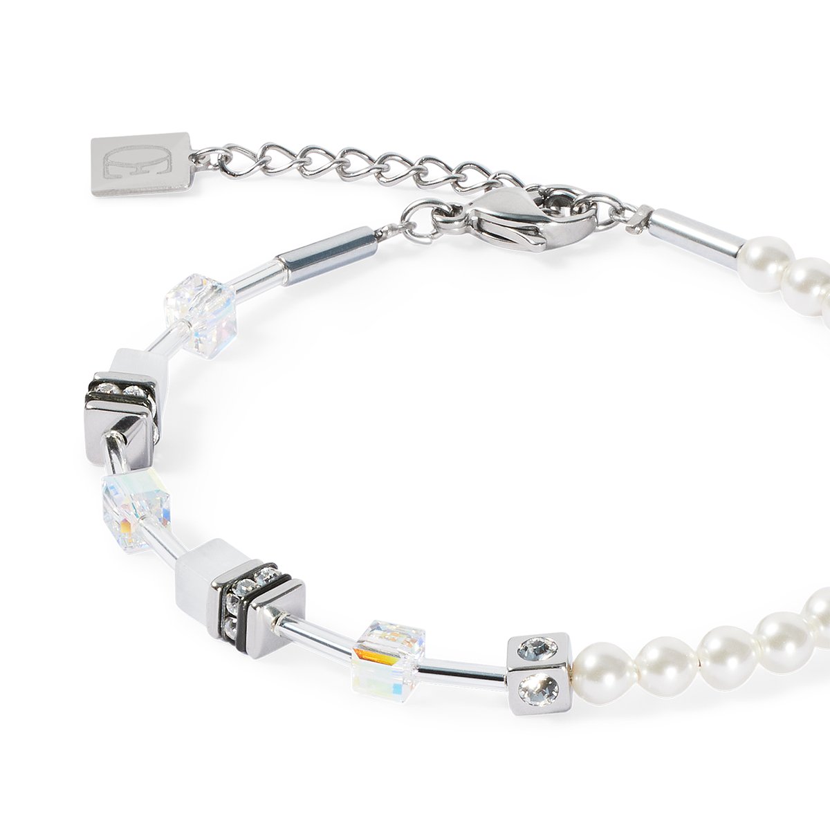 GeoCUBE® Mini Fusion Pearls Bracelet silver-white — изображение 2