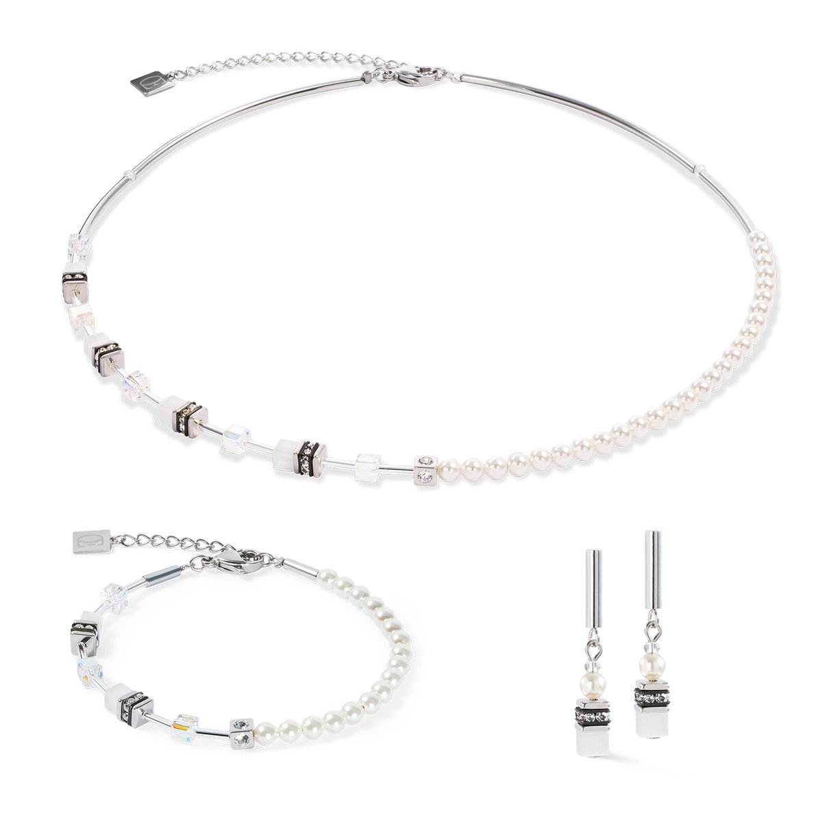 GeoCUBE® Mini Fusion Pearls Bracelet silver-white — изображение 3