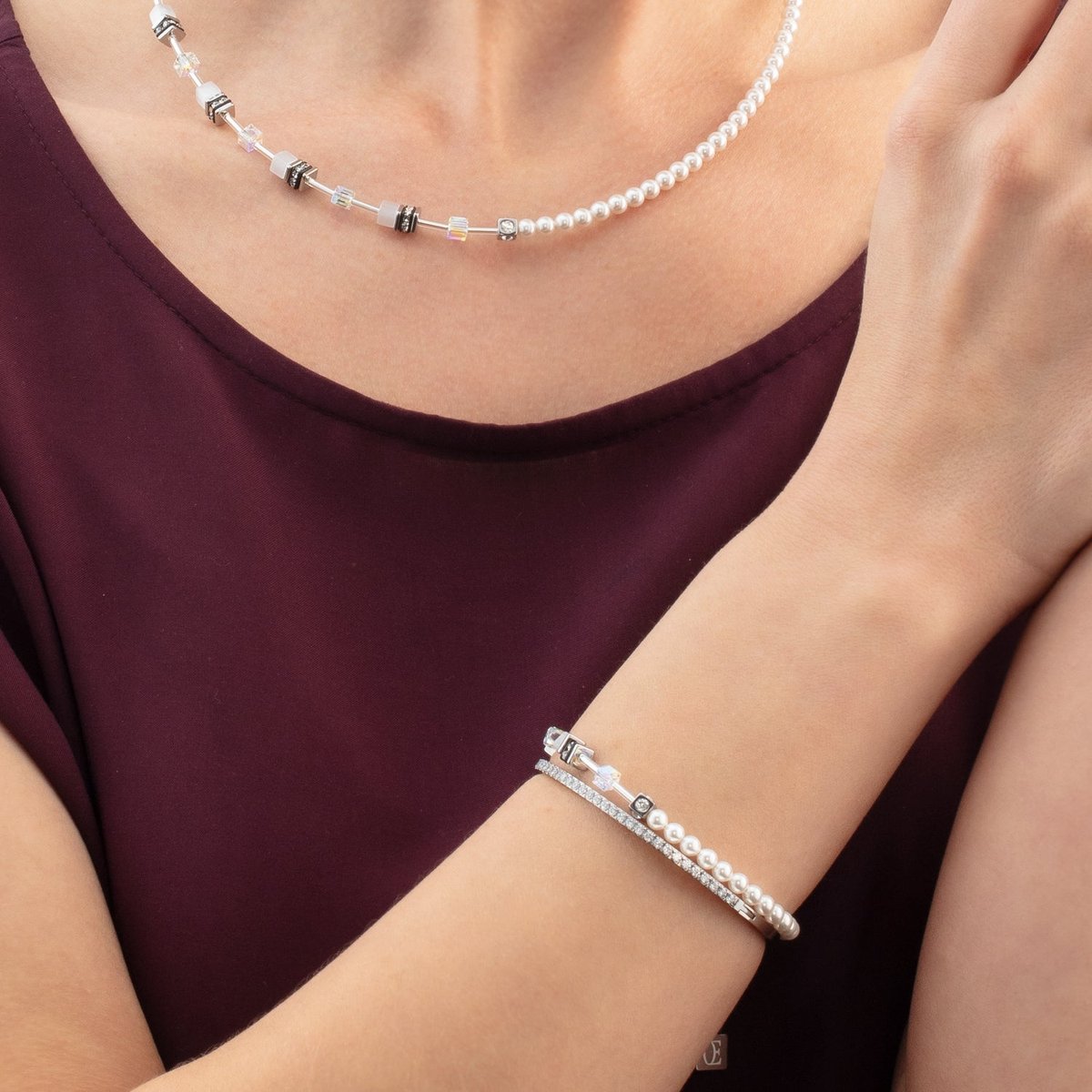 GeoCUBE® Mini Fusion Pearls Bracelet silver-white — изображение 4