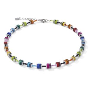 GeoCUBE® Necklace classic polaris & rhinestone multicolour