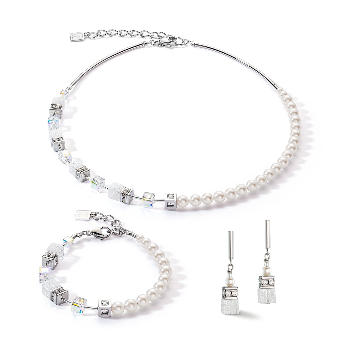 GeoCUBE® Precious Fusion Pearls bracelet white — изображение 3