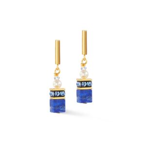 GeoCUBE® Precious Fusion Pearls earrings blue