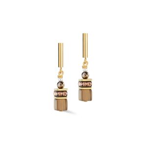 GeoCUBE® Precious Fusion Pearls Earrings Mocha Mousse