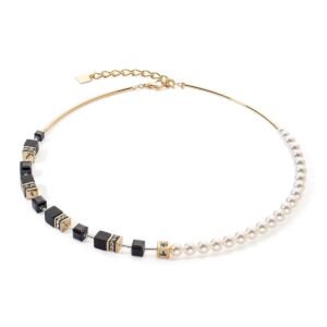 GeoCUBE® Precious Fusion Pearls necklace black-gold
