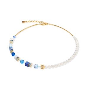 GeoCUBE® Precious Fusion Pearls necklace blue