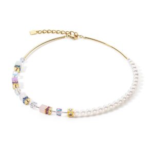 GeoCUBE® Precious Fusion Pearls necklace multicolour pastel