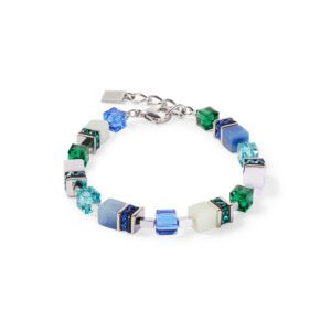 GeoCUBE® Precious Statement bracelet silver-ocean