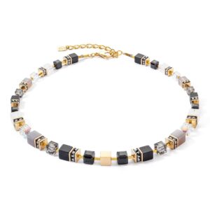 GeoCUBE® Precious statement necklace gold-black