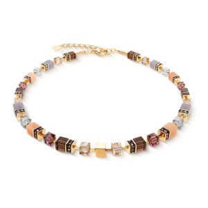 GeoCUBE® Precious Statement necklace golden Blush
