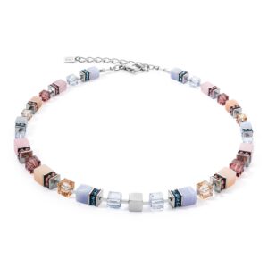 GeoCUBE® Precious Statement necklace silver-pastel