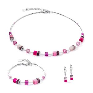Jewellery Set GeoCUBE® Iconic Lite Magenta