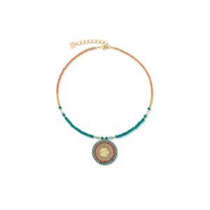 Necklace Amulet Modern Future gold multicolour Boho