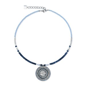 Necklace Amulet Modern Future silver-blue