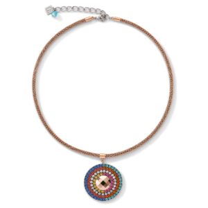 Necklace Amulet small Crystals & mesh multicolour