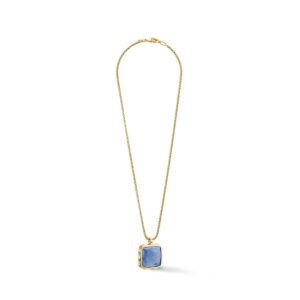 Necklace Amulet Spikes Square Aventurine gold-blue
