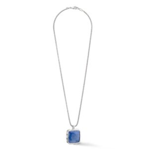 Necklace Amulet Spikes Square Aventurine silver-blue