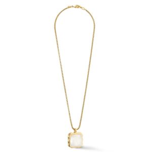 Necklace Amulet Spikes Square Jade gold-white
