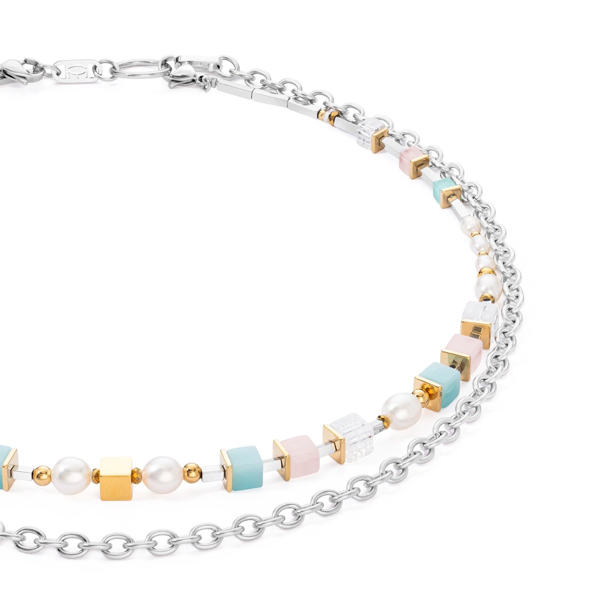 Necklace Cool Romantic Cubes & Pearls bicolour — изображение 2