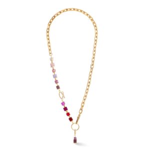 Necklace Cube Fusion Charm gold-red