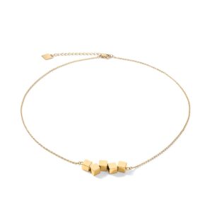 Necklace Dancing GeoCUBE® stainless steel gold