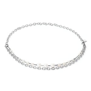 Necklace Freshwater Pearls & chain Multiwear silver