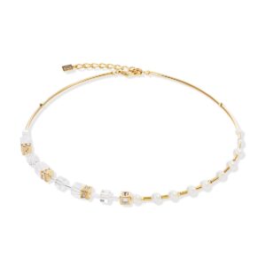 Necklace GeoCUBE® Fusion Precious Pearl Mix gold-white