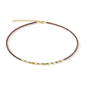 Necklace golden Whisper brown-olive