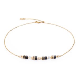 Necklace Mini Cubes & Chain gold-black