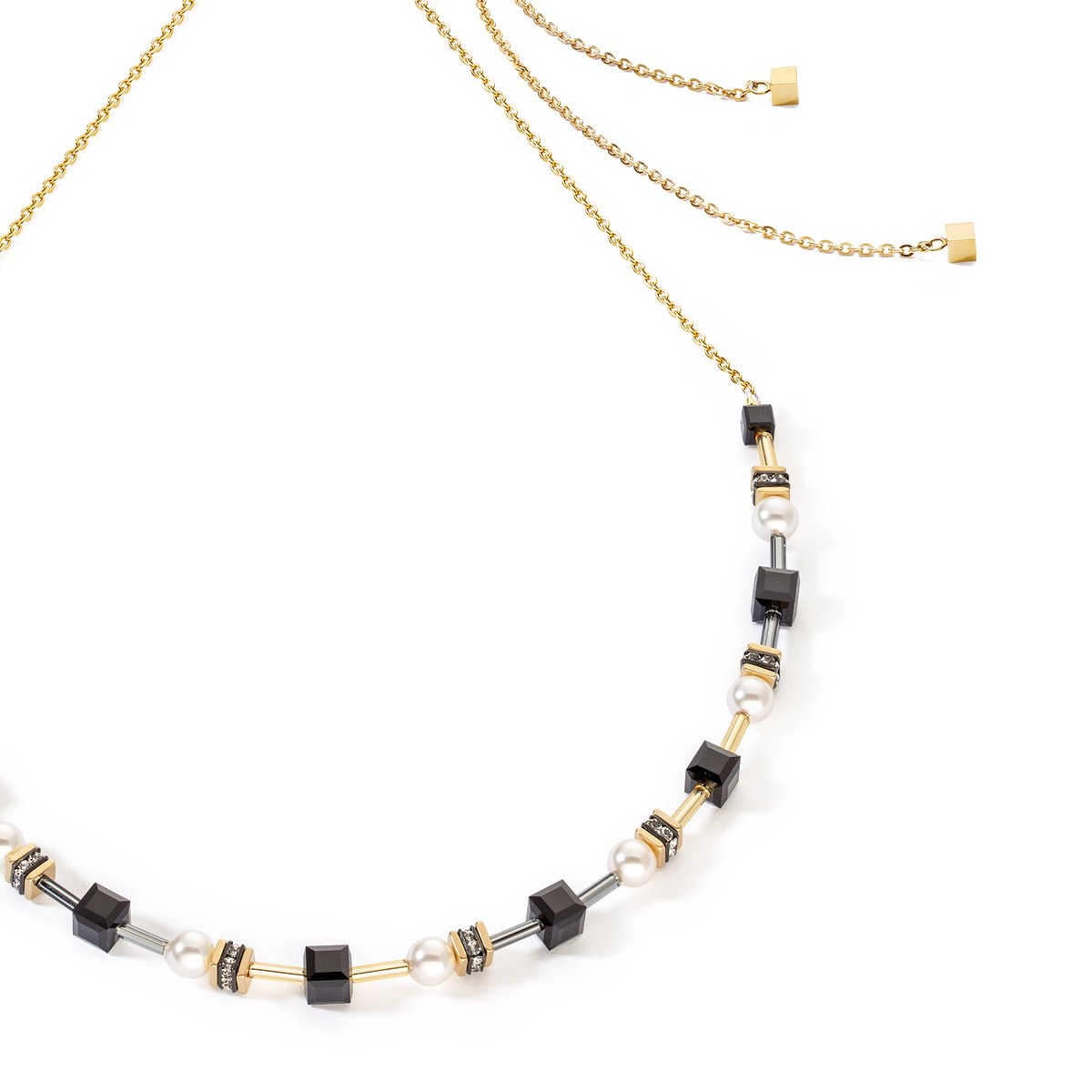 Necklace Mysterious Cubes & Pearls gold-black — изображение 2