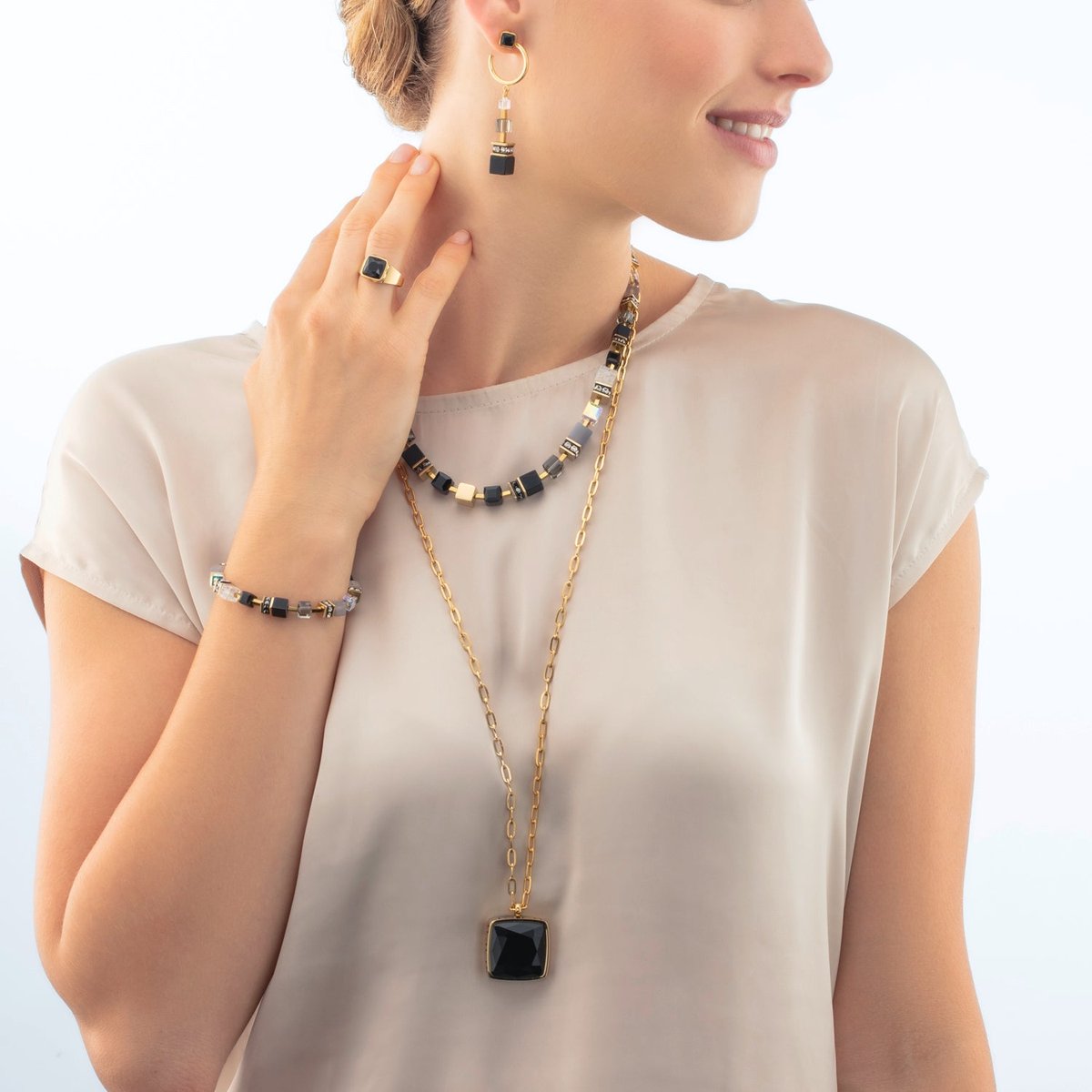 Necklace OE Amulet Square Onyx gold-black — изображение 4