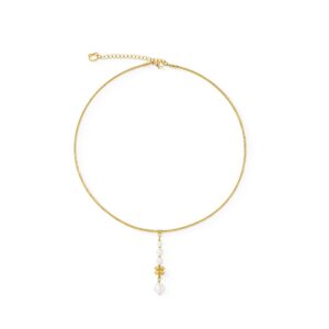 Necklace Pearl & Spikes Drop gold