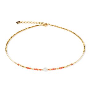 Necklace Sunset Pearl gold-coral