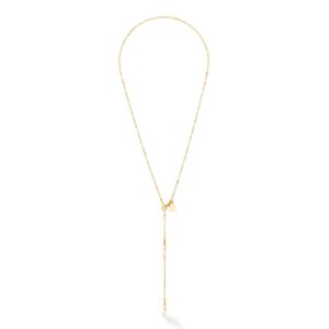 Necklace Y Fairy Freshwater Pearl  gold