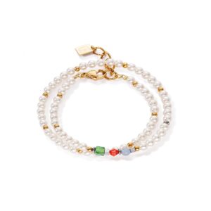 Princess Pearls bracelet Wrap Around gold multicolour Art Nouveau