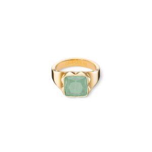 Ring Spikes Square Aventurine gold-green