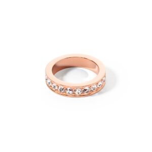 Ring stainless steel & crystals rose gold crystal