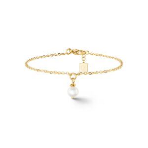 Solitaire freshwater pearl bracelet gold