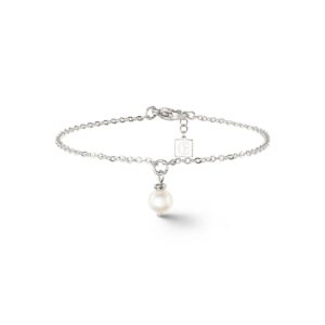 Solitaire freshwater pearl bracelet silver