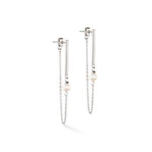 Solitaire freshwater pearl earrings silver