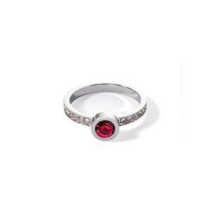 Sparkling Dots ring silver red