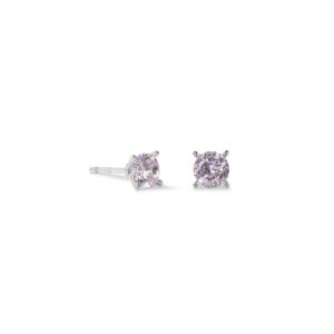 Stud earrings Glam Dot 5 mm silver-pink