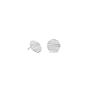 Stud earrings Round Wave Silber