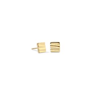 Stud earrings Square Wave gold