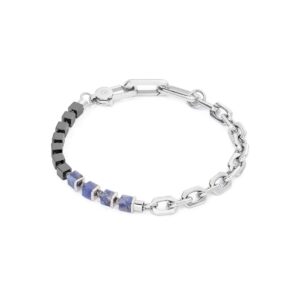 Unisex bracelet Fusion link chain blue