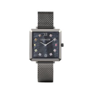 Watch Iconic Square Anthracite Mother-of-Pearl Milanese Stainless Steel Anthracite