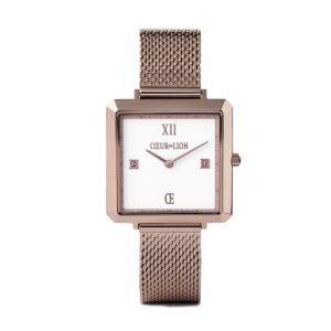 Watch Iconic Square Brilliant White Stainless Steel Champagne