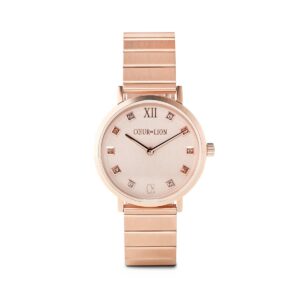 Watch Round Rose Gold Matt Monochrome Stainless Steel Rose Gold