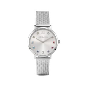 Watch Round Silver Sunray Milanese Stainless Steel