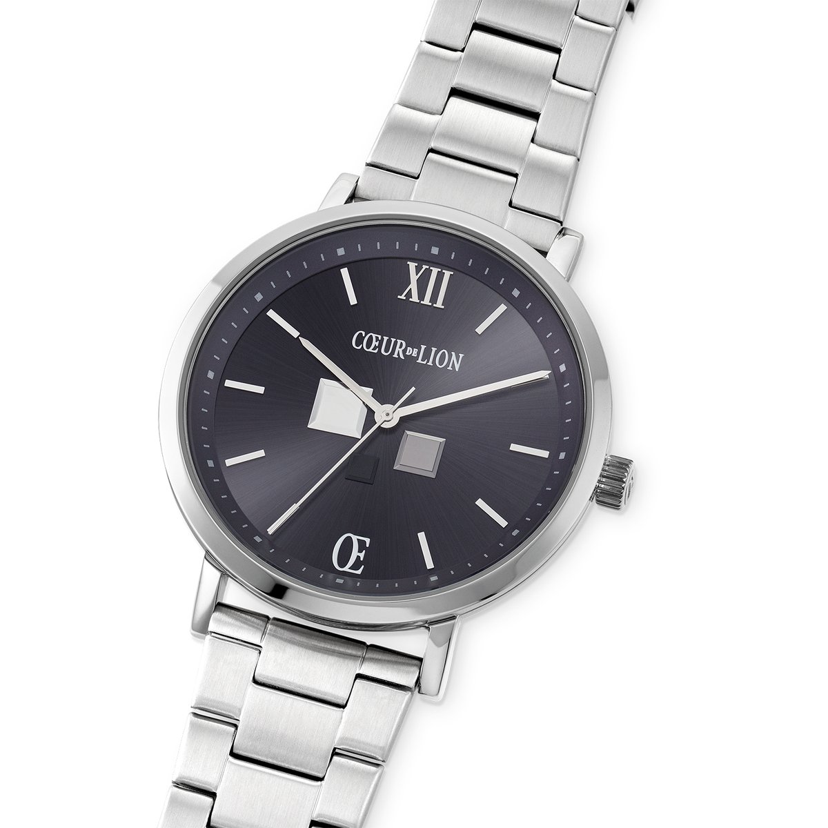 Watch Round Statement Unisex Sunray Midnight Blue Stainless Steel Frosted Silver — изображение 2